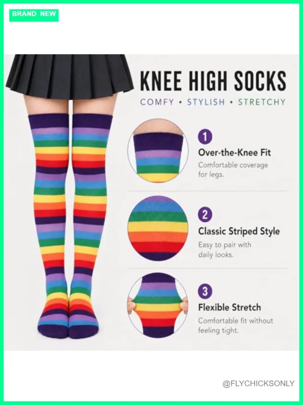 Striped Knee High Socks & Fingerless Gloves Set - Costume Arm Warmers